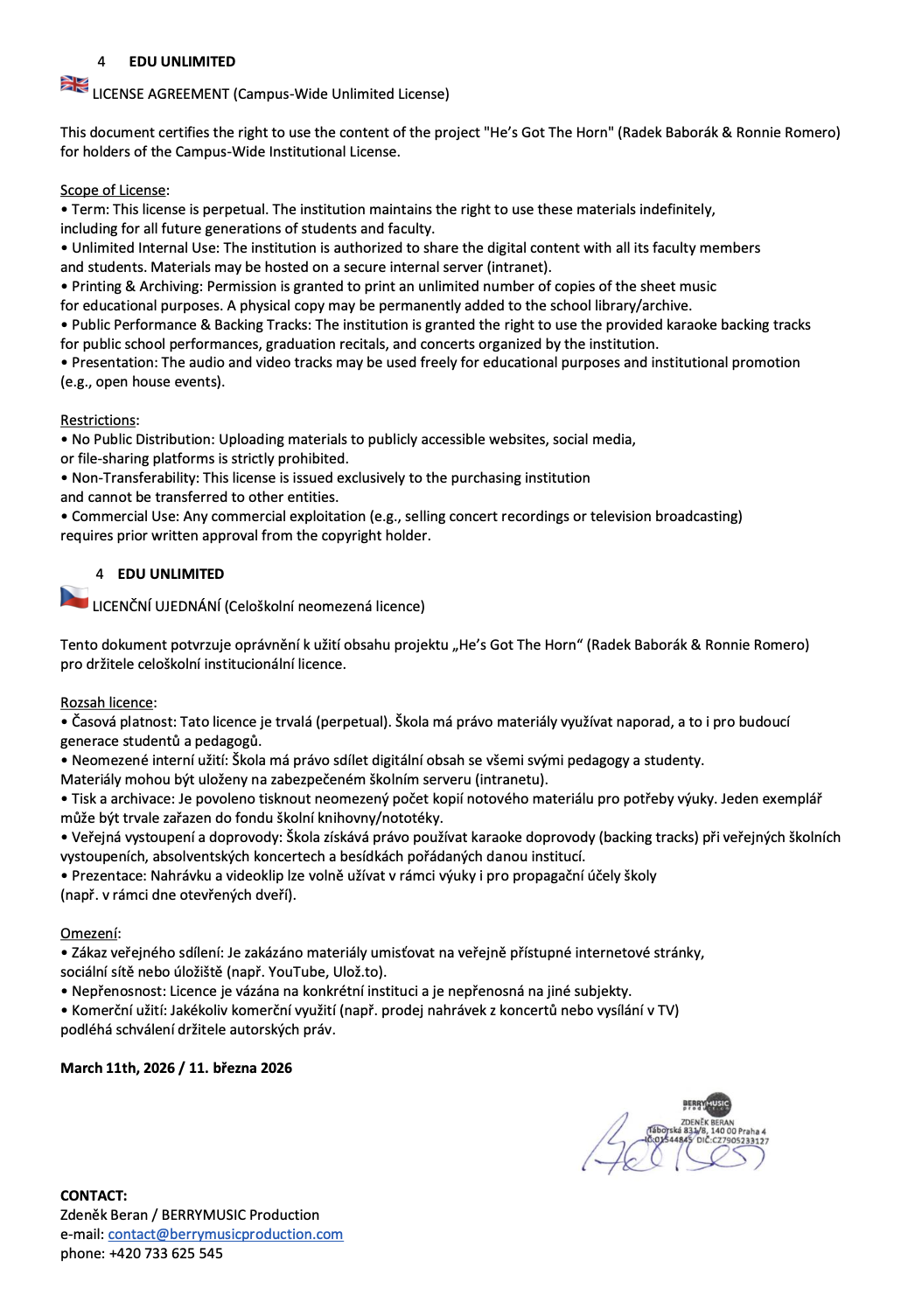 License 4 EDU UNLIMITED